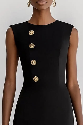 Bodycon Svart Knälång Arbetsklänning
