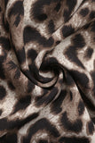 Brun Leopard Off Shoulder En Linje Sommarklänning