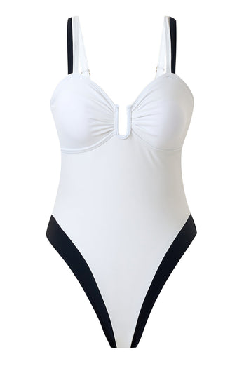 Vita Spaghetti Straps Ett stycke baddräkt