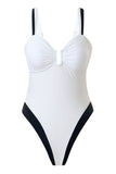 Vita Spaghetti Straps Ett stycke baddräkt
