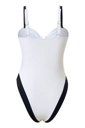 Vita Spaghetti Straps Ett stycke baddräkt