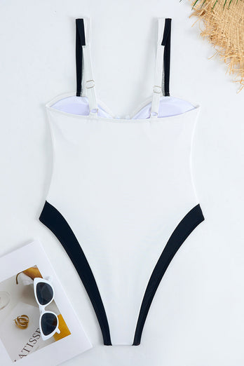 Vita Spaghetti Straps Ett stycke baddräkt
