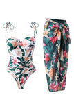Blommiga One Piece Tryckta Beach Badkläder