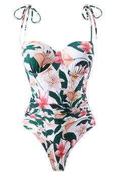 Blommiga One Piece Tryckta Beach Badkläder