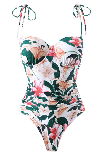Blommiga One Piece Tryckta Beach Badkläder