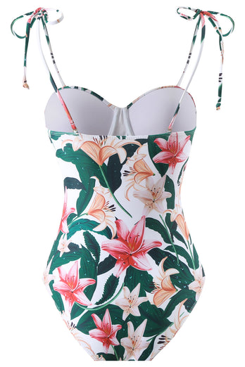 Blommiga One Piece Tryckta Beach Badkläder