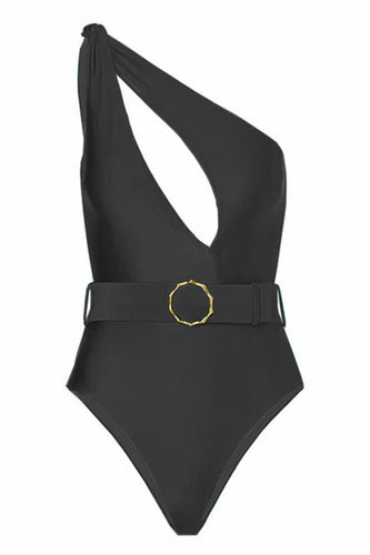 Svarta One Piece Cut Out Beach Badkläder
