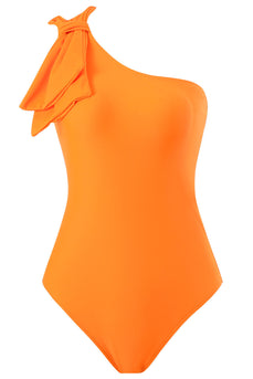 Ett stycke orange rynkade strandbadkläder