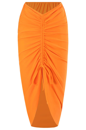 Ett stycke orange rynkade strandbadkläder