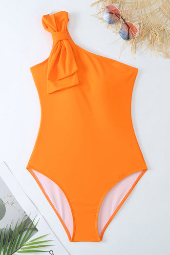 Ett stycke orange rynkade strandbadkläder