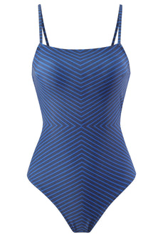 Royal Blue One Piece Ärmlös Beach Badkläder
