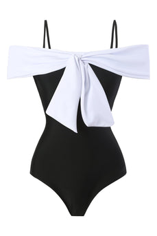 Svart One Piece Cold Shoulder Beach Badkläder