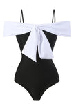 Svart One Piece Cold Shoulder Beach Badkläder