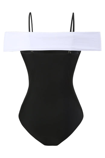 Svart One Piece Cold Shoulder Beach Badkläder