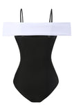 Svart One Piece Cold Shoulder Beach Badkläder