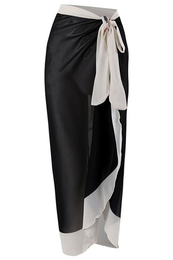Svart Vit One Piece V Neck Beach Badkläder med 3D Blommor