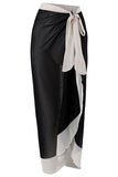 Svart Vit One Piece V Neck Beach Badkläder med 3D Blommor
