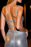 Silver Bodycon Kort Cocktailklänning