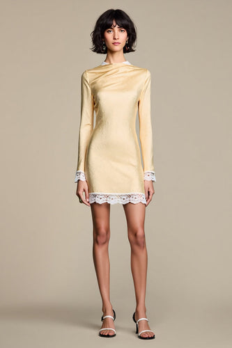 Champgane Bodycon Långärmad Bröllopsgäst Dres