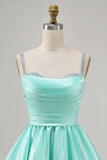 Fuchsia Satin A Line Kort Homecoming Klänning med Beading