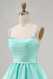 Fuchsia Satin A Line Kort Homecoming Klänning med Beading