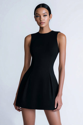 Bodycon Rund hals Den Lilla Svarta Klänning
