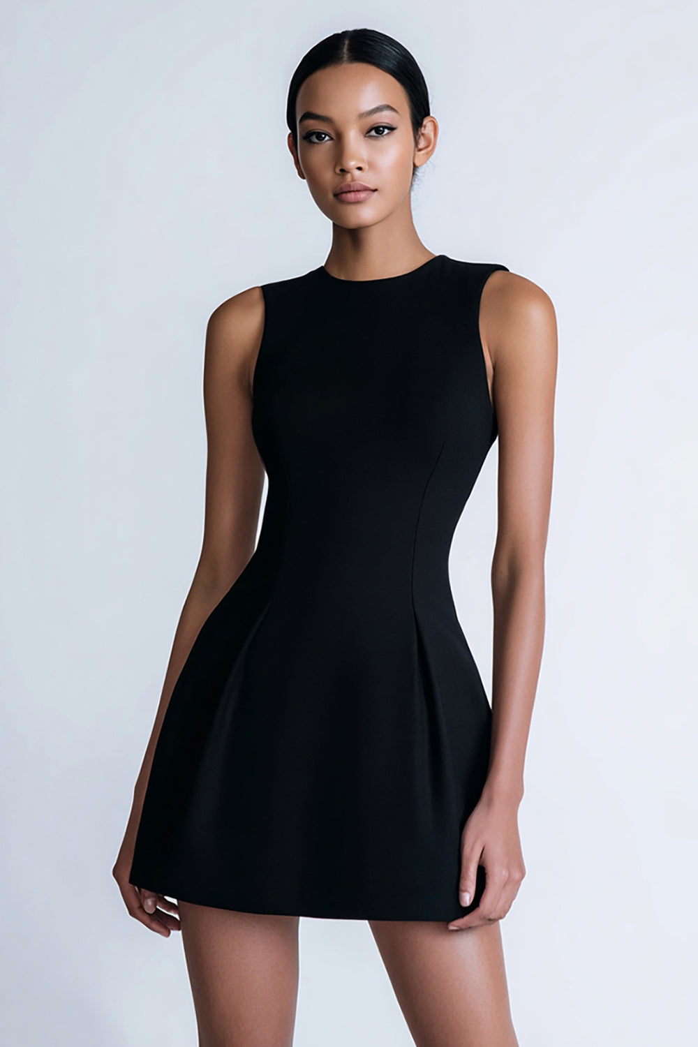 Bodycon Rund hals Den Lilla Svarta Klänning
