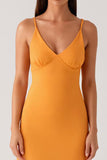 Gul Spaghetti Straps Chiffong Formell Klänning