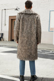 Vit Grå Lång Front Öppen Pikékrage Päls Coat