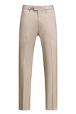 Khaki Randig 3 stycken Notched Lapel Mäns Formella Kostymer