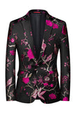 Notched Lapel Enkelknäppt Jacquard 2 Piece Lila Prom Kostymer för män