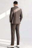 Light Coffee Peak Kavajslag 2-delade kostymer för män
