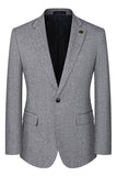 3-delad Slim Fit Notched Lapel Mäns Grå Kostymer