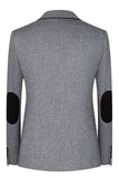 3-delad Slim Fit Notched Lapel Mäns Grå Kostymer