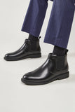 Svarta höga läderskor för herrar