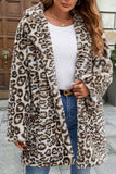 Faux Fur Thickened Latel-brun leoparddamkappa