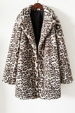 Faux Fur Thickened Latel-brun leoparddamkappa