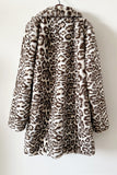 Faux Fur Thickened Latel-brun leoparddamkappa