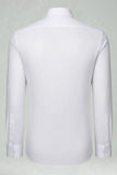 Vit klassisk smal passform med enfärgad spetskrage för herrkostymer