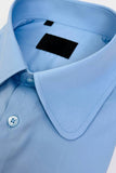 Vit enfärgad långärmad Slim Fit herrskjorta