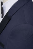 Navy Peak Lapel Slim Fit tvådelade herrkostymer