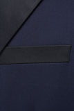 Navy Peak Lapel Slim Fit tvådelade herrkostymer