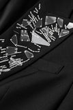 Black Mirror Beaded Peak Lapel Enknapps kavaj