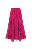 Off The Shoulder Fuchsia 2-delad 3D blombaddräkt med strandklänning
