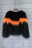 Shearling fuskpäls orange förtjockad dampäls