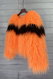 Shearling fuskpäls orange förtjockad dampäls