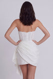 Axelbandslös korsett Bodycon Lace Liten Vit klänning