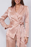 Dusty Rose Peaked Lapel tvådelade damkostymer