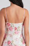Bodycon ljusrosa blommig paljettklänning med hemkomst och rosett