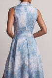 Lake Blue Notched Lapel A Line Mother Of the Bride Klänning